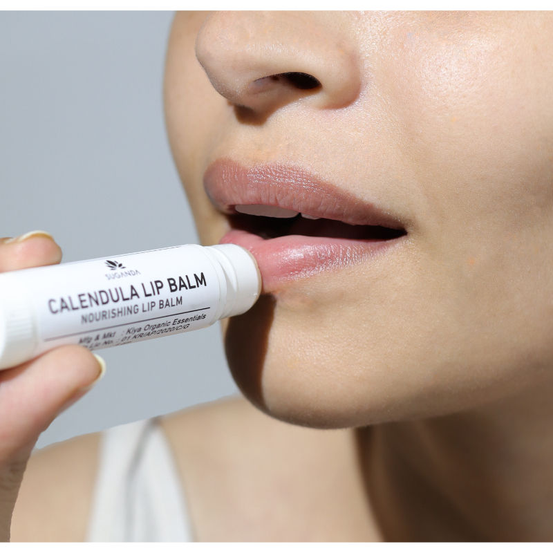 Calendula Lip Balm, Nourishes & Softens Chapped Dry & Cracked Lips with Cocoa Butter