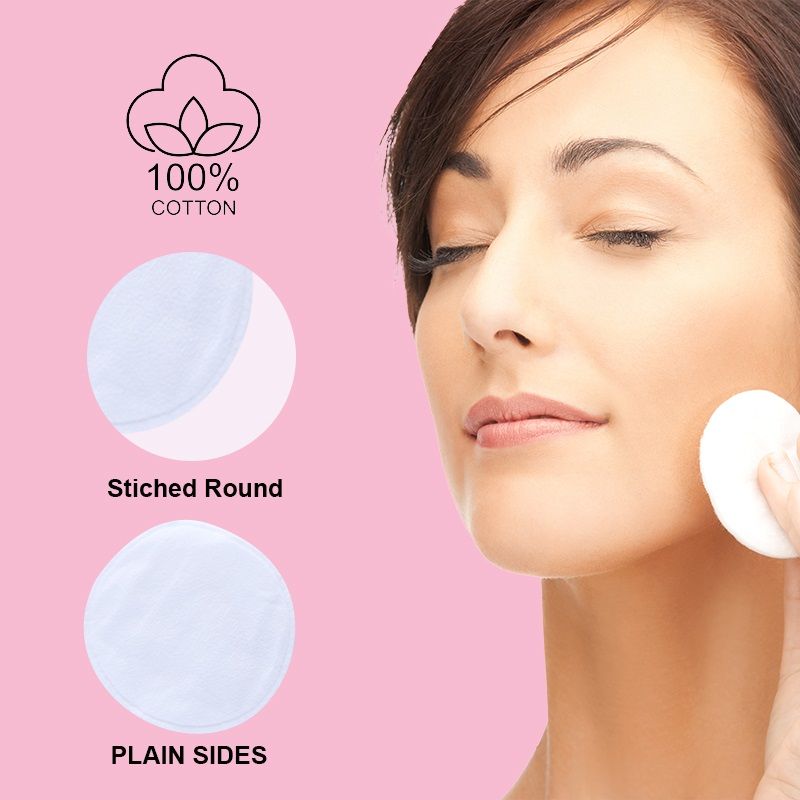 Soft Cotton Round Pads for Gentle Makeup Removal Cleansing and Skincare Routine