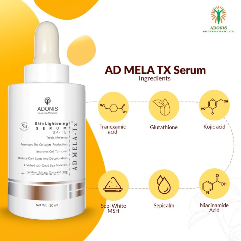 Unisex Ad Mela Tx Face Serum With Tranexamic Acid & Kojic Acid For Dark Spots & Even Tone