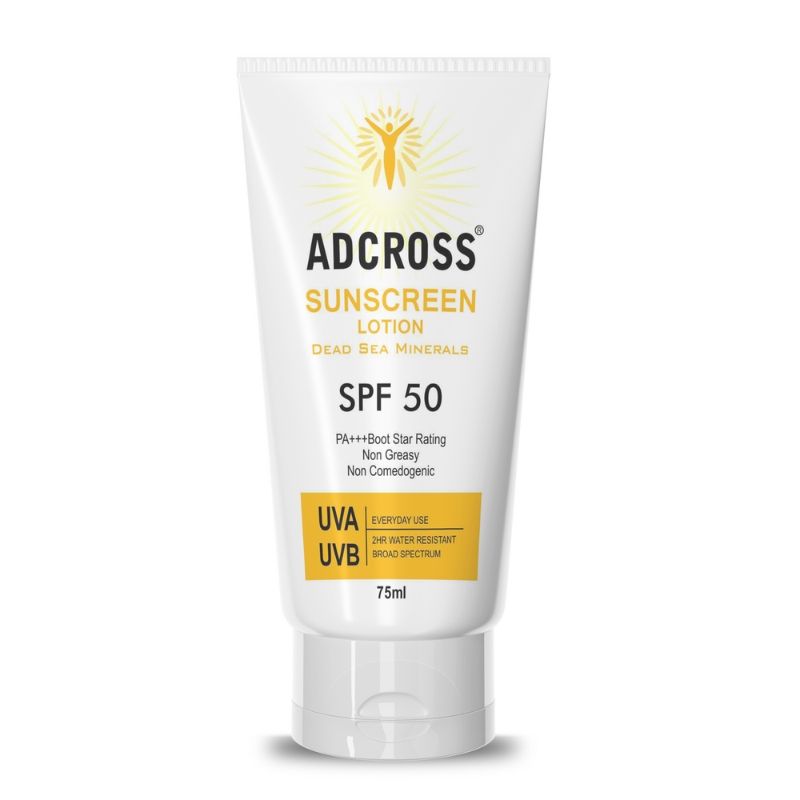 Unisex Adcross Sunscreen Lotion Spf 50 With Vitamin C&E For Uv Protection & Skin Nourishment