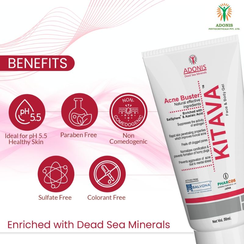 Unisex Kitava Gel Acne treatment gel with Tea Tree & Aloe Vera for Acne Control & Clear Skin