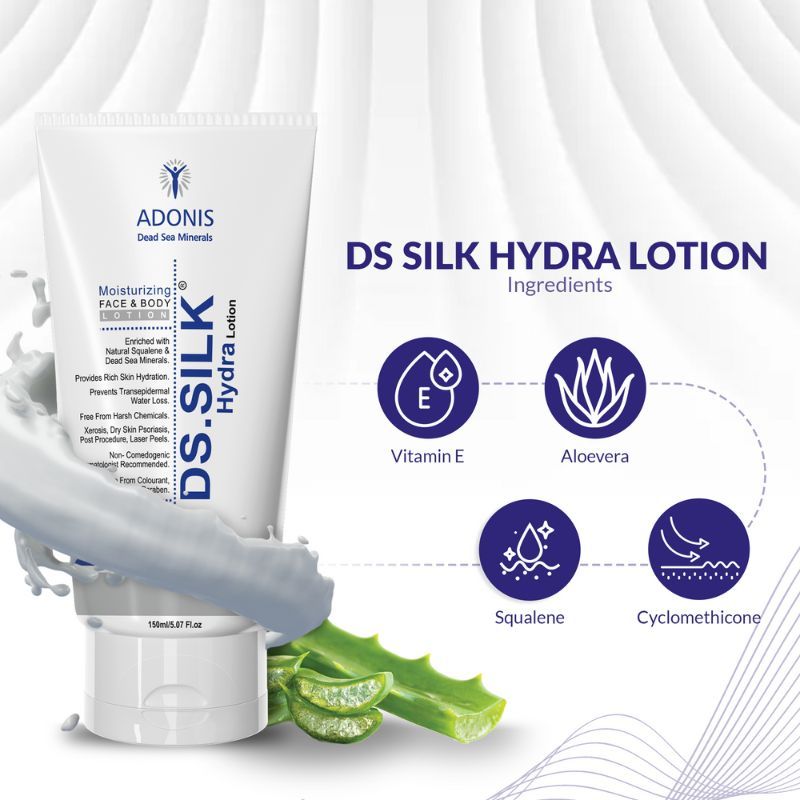 Unisex Ds Silk Hydra Lotion Moisturizer With Ceramides & Hyaluronic Acid For Soft Skin