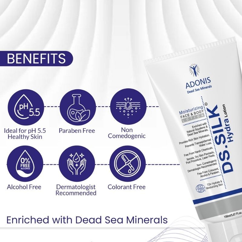 Unisex Ds Silk Hydra Lotion Moisturizer With Ceramides & Hyaluronic Acid For Soft Skin