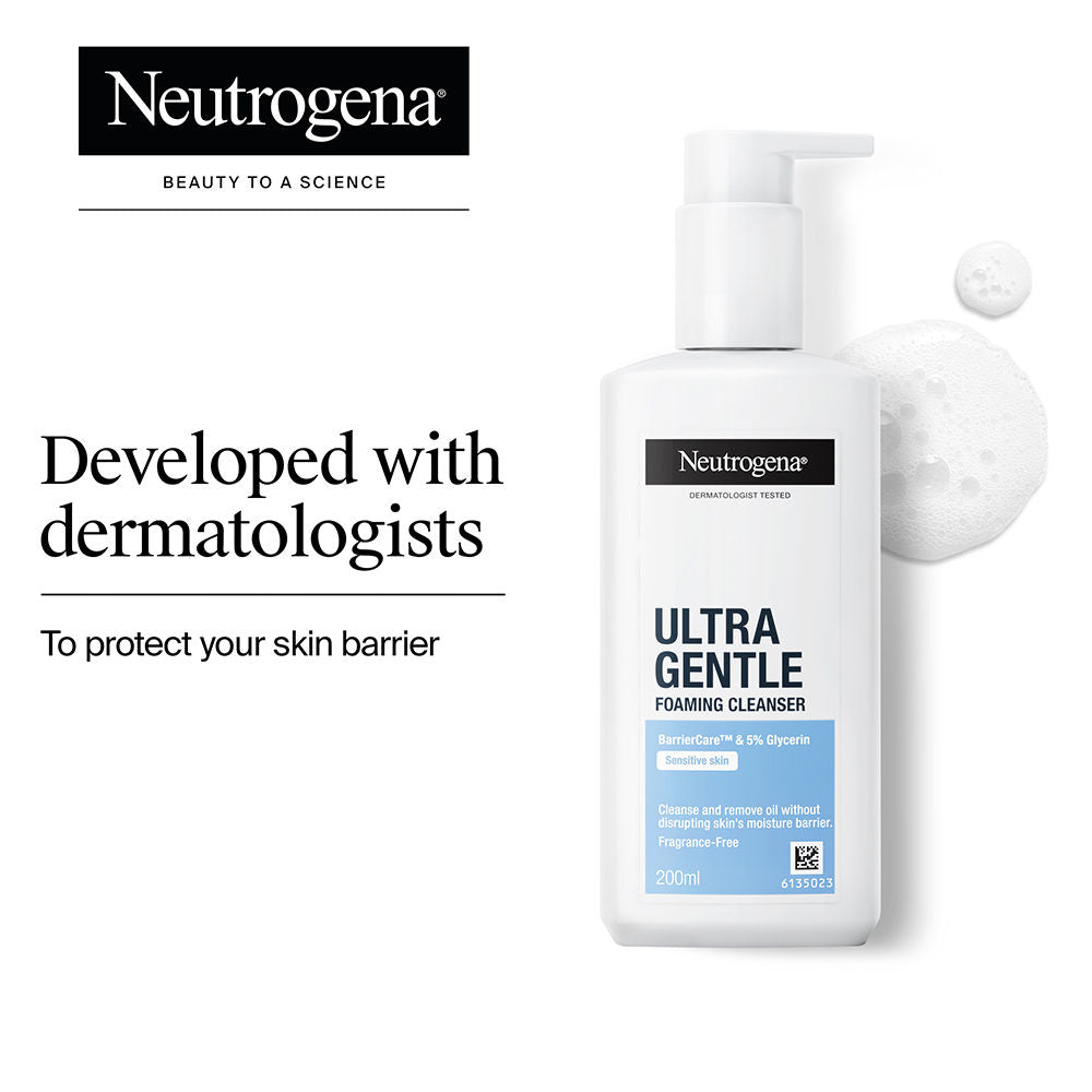 Ultra Gentle Foaming Face Cleanser Protect Skin Moisture - For Oily & Sensitive Skin