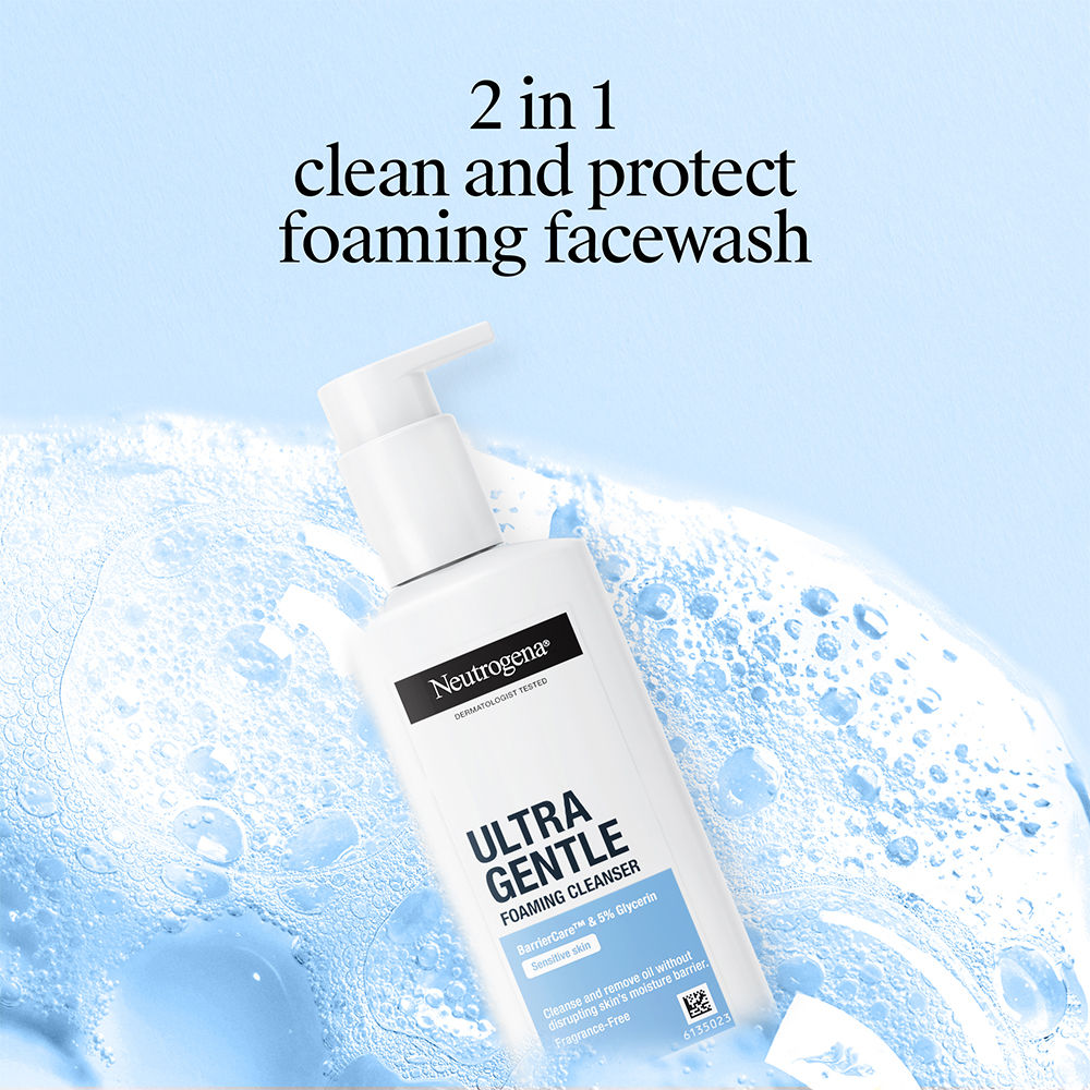 Ultra Gentle Foaming Face Cleanser Protect Skin Moisture - For Oily & Sensitive Skin