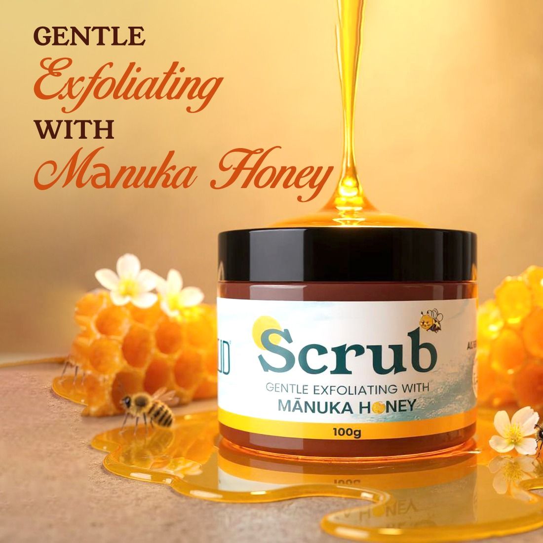 Gentle Exfoliating Scrub With Manuka Honey, Kojic Acid & Alpha Arbutin