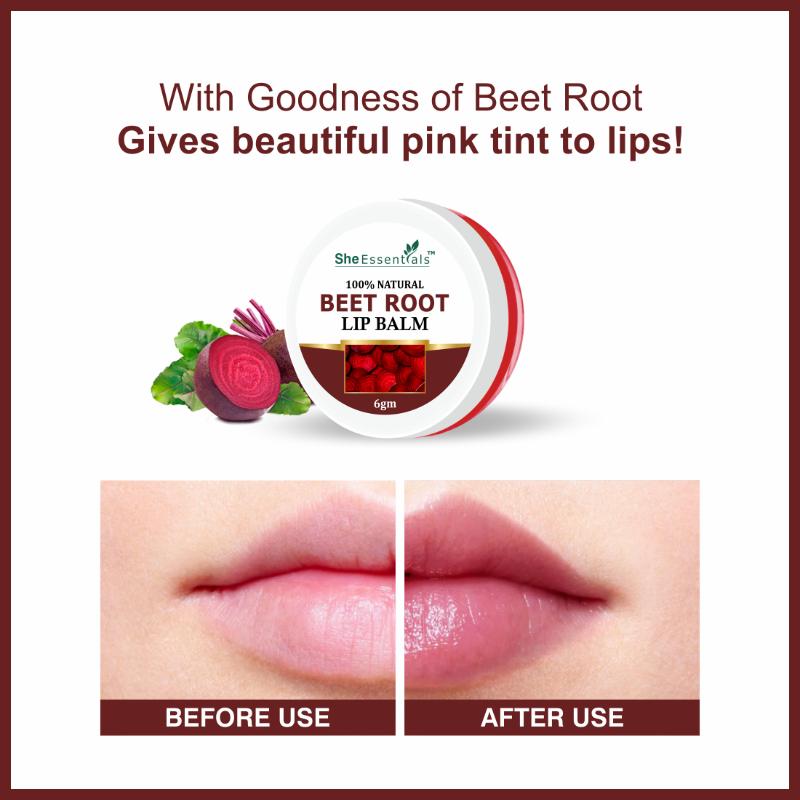 Beetroot Lip Balm For Lip Lightening, Dry & Chapped Lips, Makes Soft & Glossy Lips