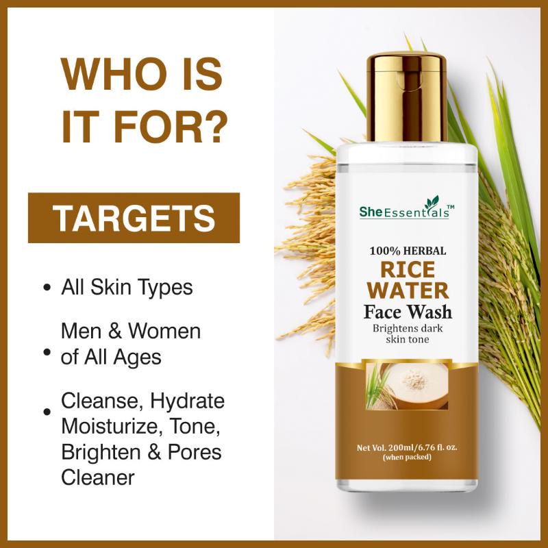 Rice Water Face Wash Removes Excess Oils & Reduce Blemishes Of The Skin
