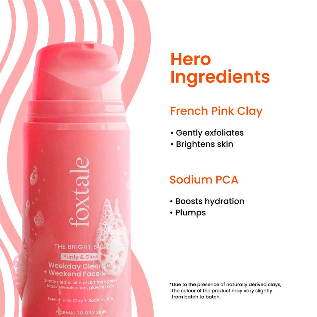 Purify & Glow Cleanser + Mask With French Pink Clay & Sodium