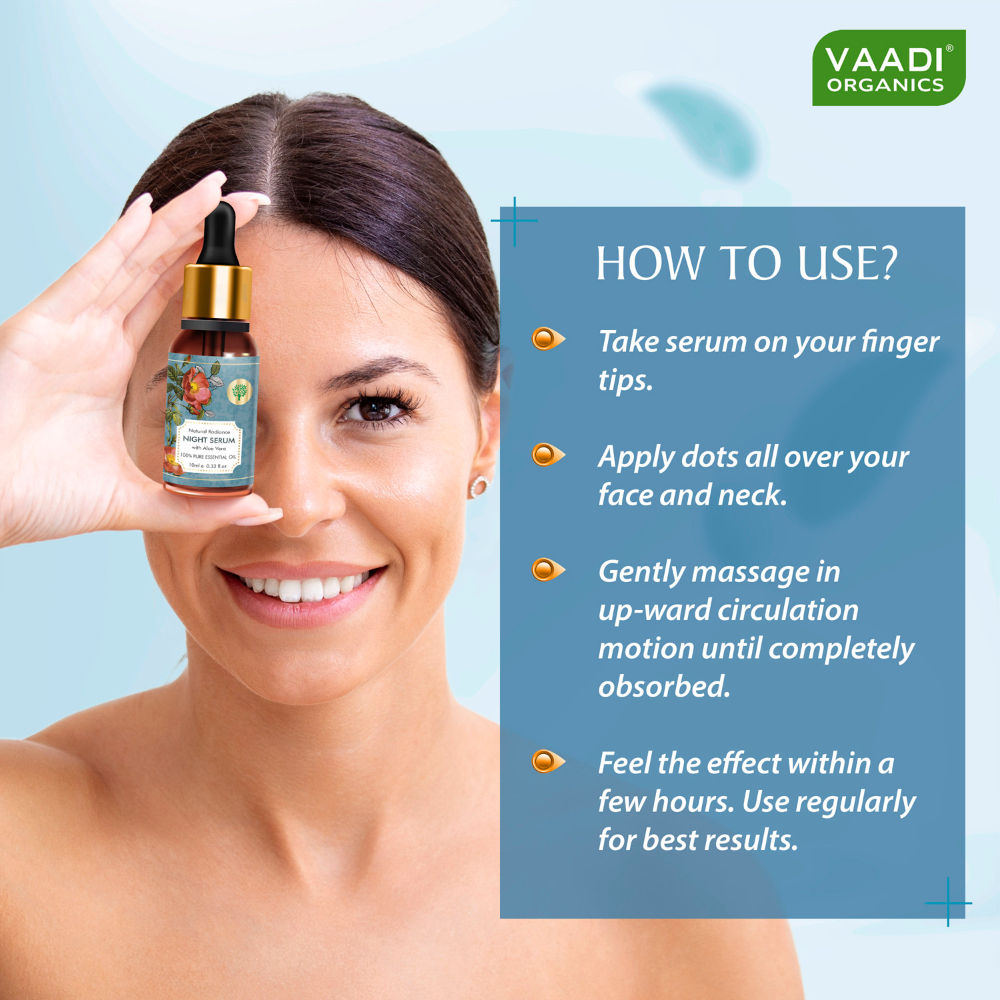 Natural Radiance Night Serum With Aloe Vera 100% Pure Essential Oil