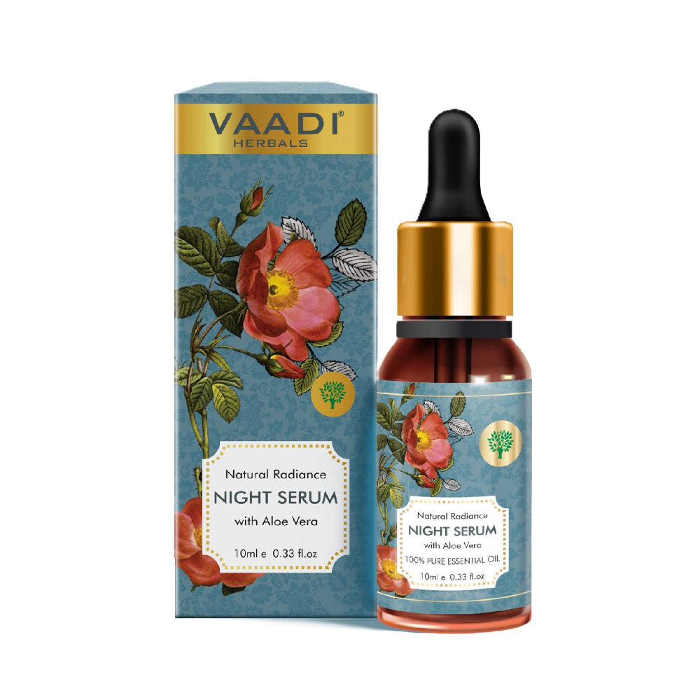 Natural Radiance Night Serum With Aloe Vera 100% Pure Essential Oil