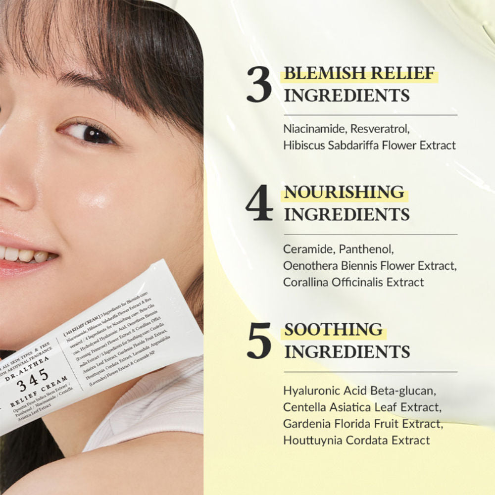 345 Relief Cream: Soothing & Barrier Repair Cream with power of Niacinamide & Panthenol