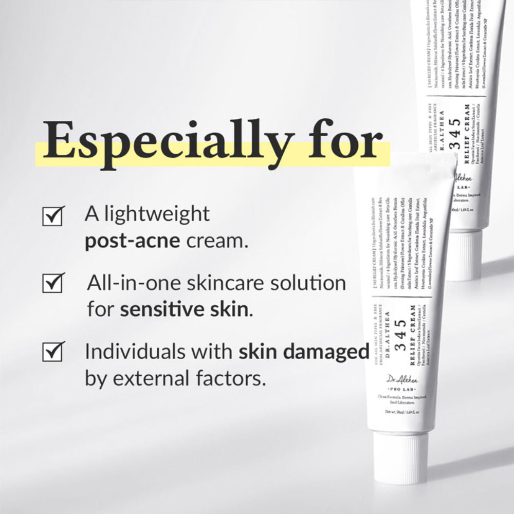 345 Relief Cream: Soothing & Barrier Repair Cream with power of Niacinamide & Panthenol