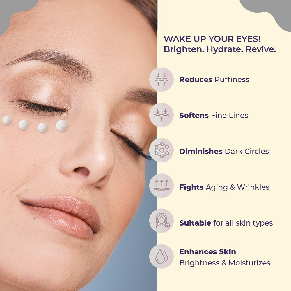 Brighten & Conceal Undereye Cream, Dark Circles & Wrinkles Removal, Hyaluronic Acid & Collagen