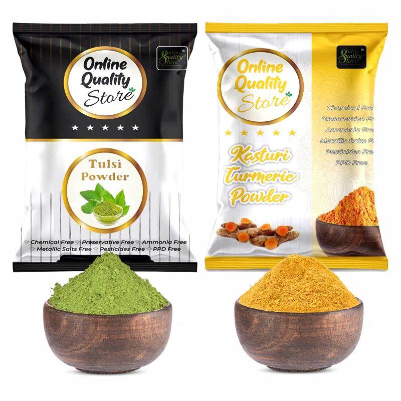 Tulsi Powder & Kasturi Turmeric Powder Anti Acne Face Pack
