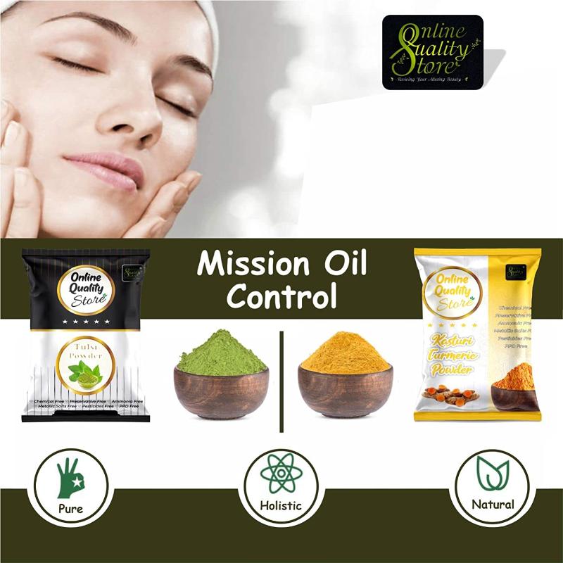 Tulsi Powder & Kasturi Turmeric Powder Anti Acne Face Pack