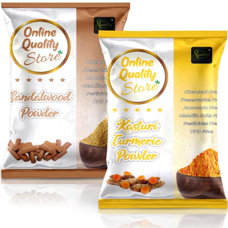Kasturi Turmeric Powder, Sandalwood Powder & Mulethi Powder for Hair & Skin