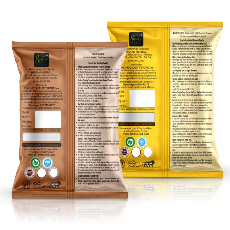 Kasturi Turmeric Powder, Sandalwood Powder & Mulethi Powder for Hair & Skin