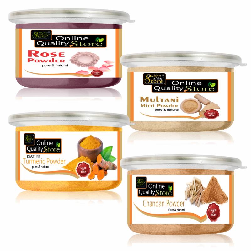 Multanimitti Powder, Chandan, Kasturi Turmeric & Rose Powder for Hair & Skin