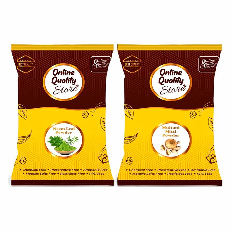 Pure Multani Mitti Powder & Neem Powder For Hair & Skin