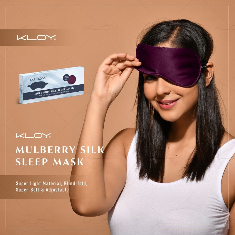 100% Mulberry Silk Sleep Eye Mask - Maroon