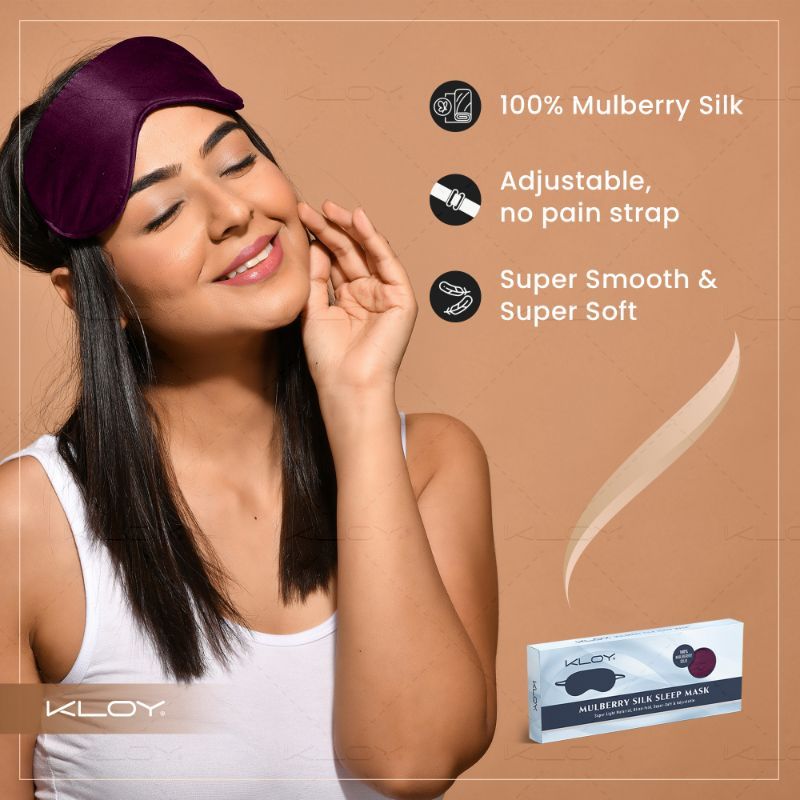 100% Mulberry Silk Sleep Eye Mask - Maroon