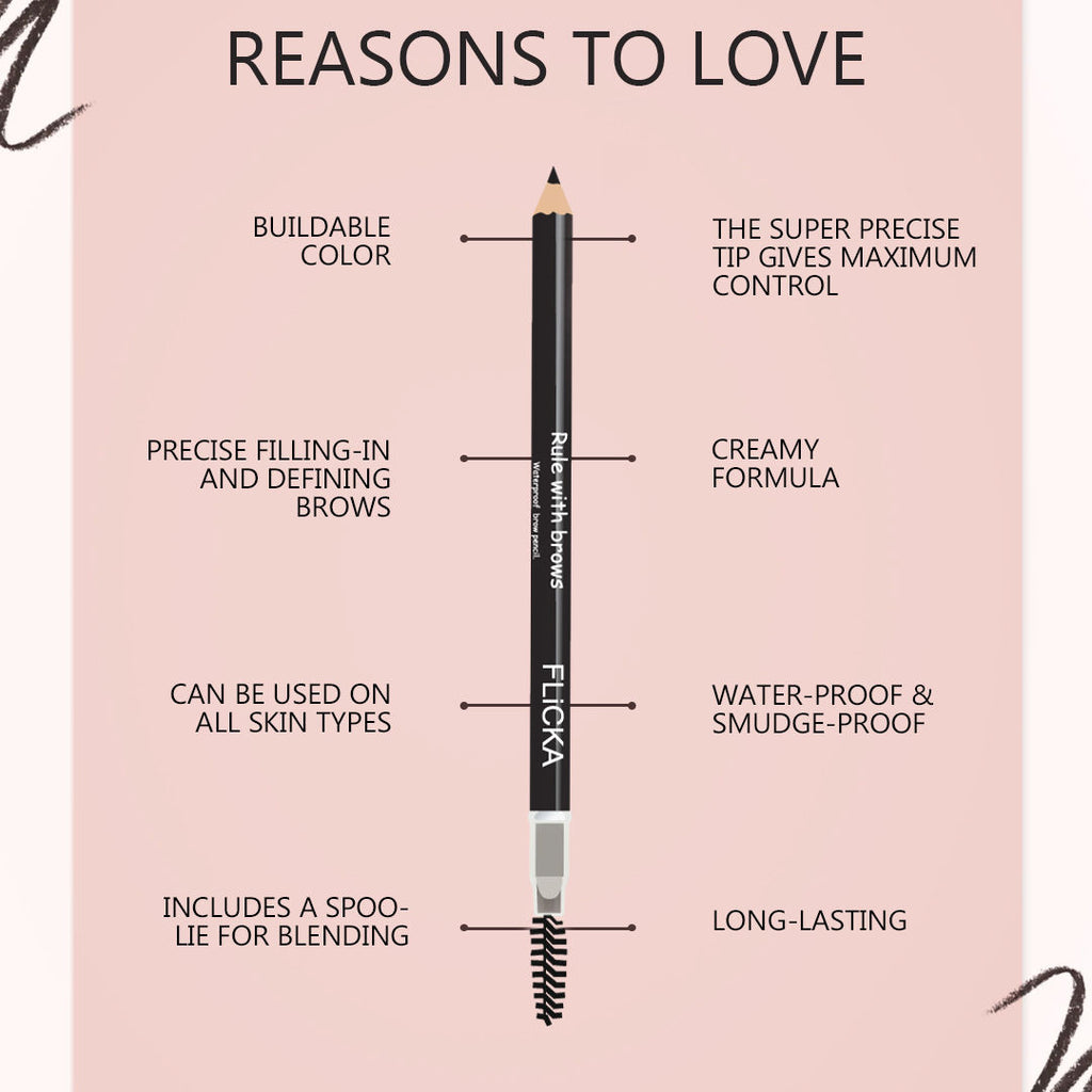 Rule With Brows Eyebrow Pencil Long Lasting Waterproof & Smudgeproof Buildable Color