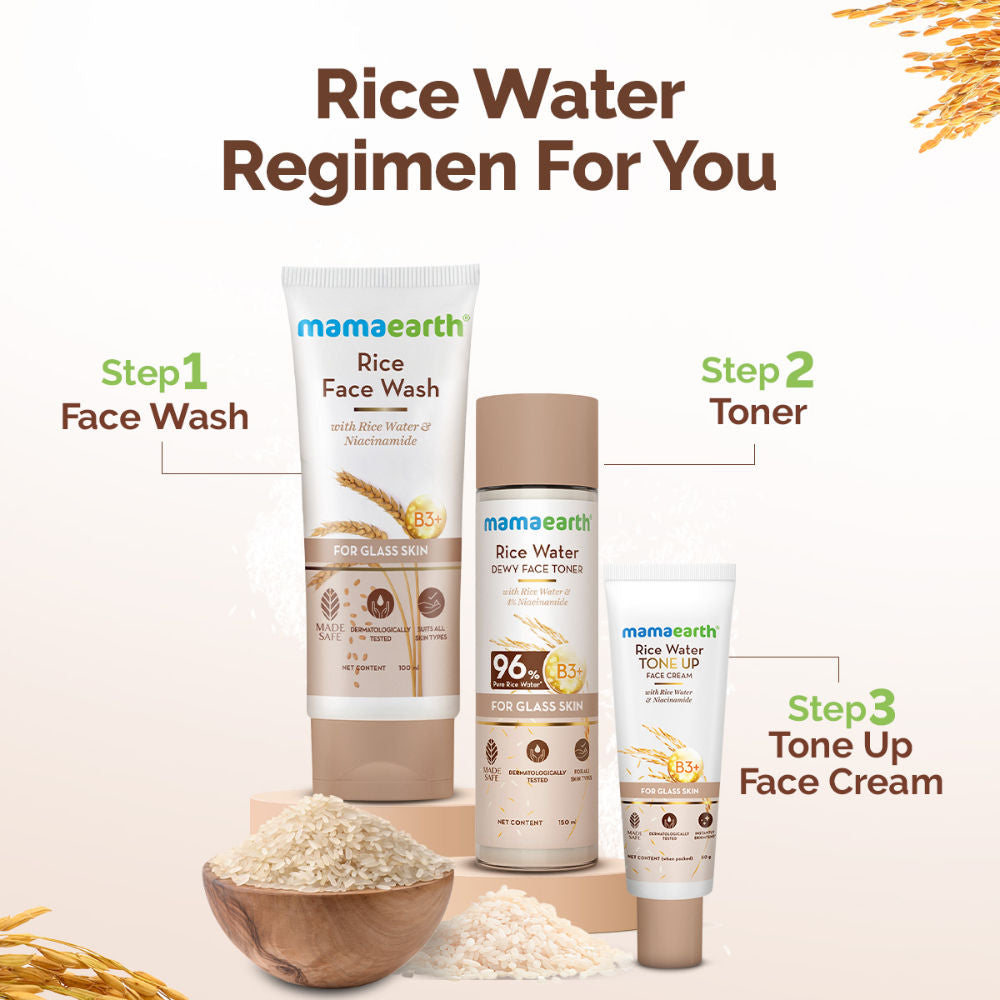 Rice Water Tone Up Face Cream with Niacinamide for Glass Skin and All Skin Types