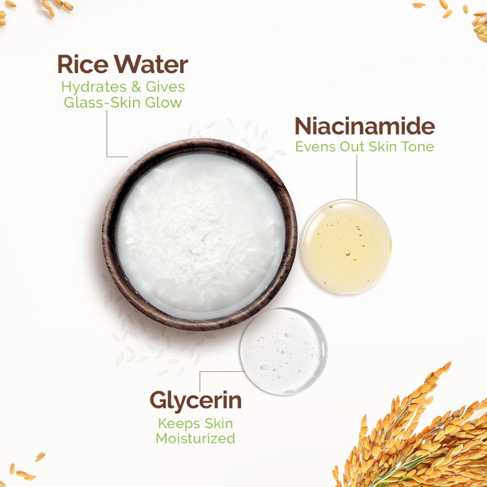Rice Water Tone Up Face Cream with Niacinamide for Glass Skin and All Skin Types