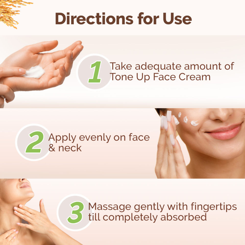 Rice Water Tone Up Face Cream with Niacinamide for Glass Skin and All Skin Types