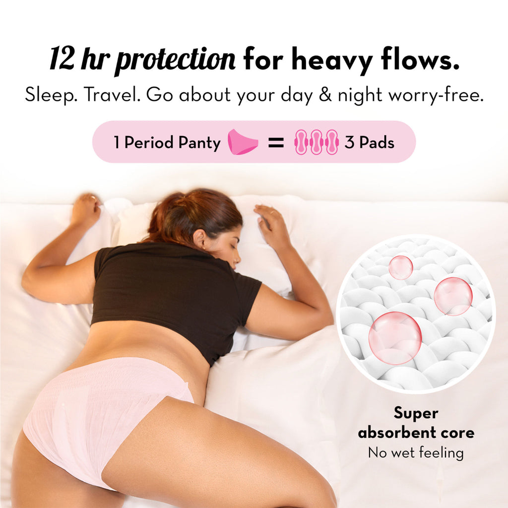 100% Leakproof High Waist Disposable Period Panty L-XL 12 Hour Protection