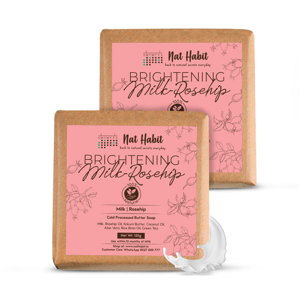 Cold Process Milk Rosehip Butter Bath Soap - Vit C For Skin Cleansing, Whitening &Handmade