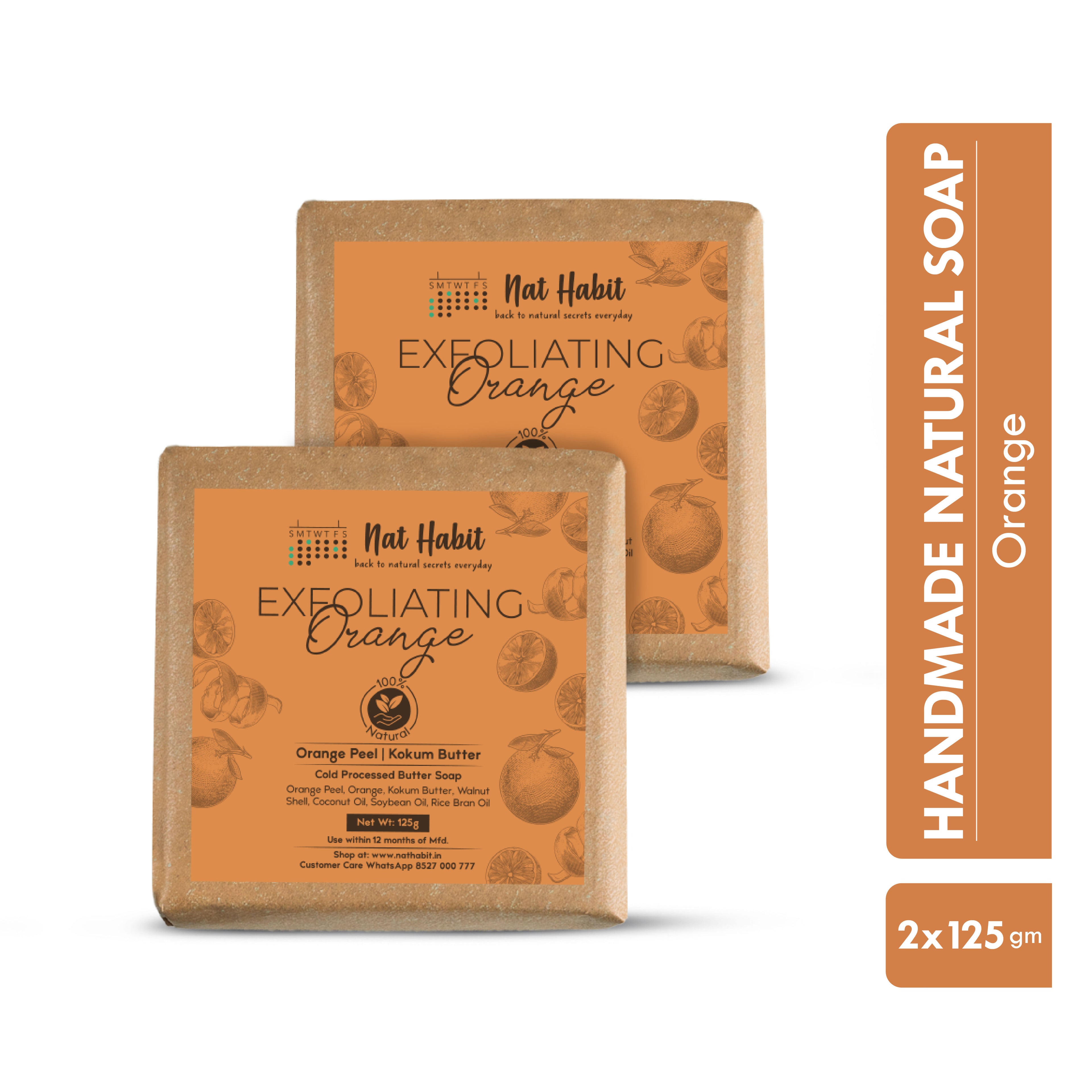 Cold Process Vitamin C Orange Handmade Butter Soap for Exfoliation, Whitening & Dark Spots