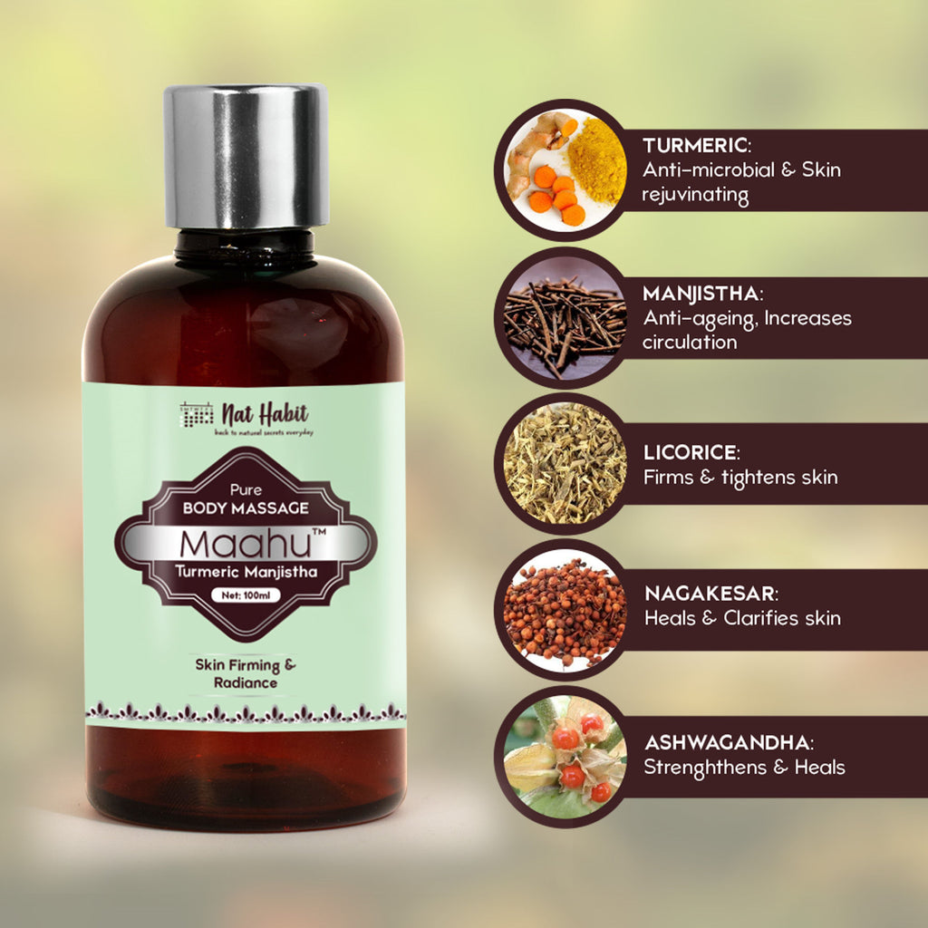 Turmeric Manjistha Maahu Ayurvedic Body Massage Oil