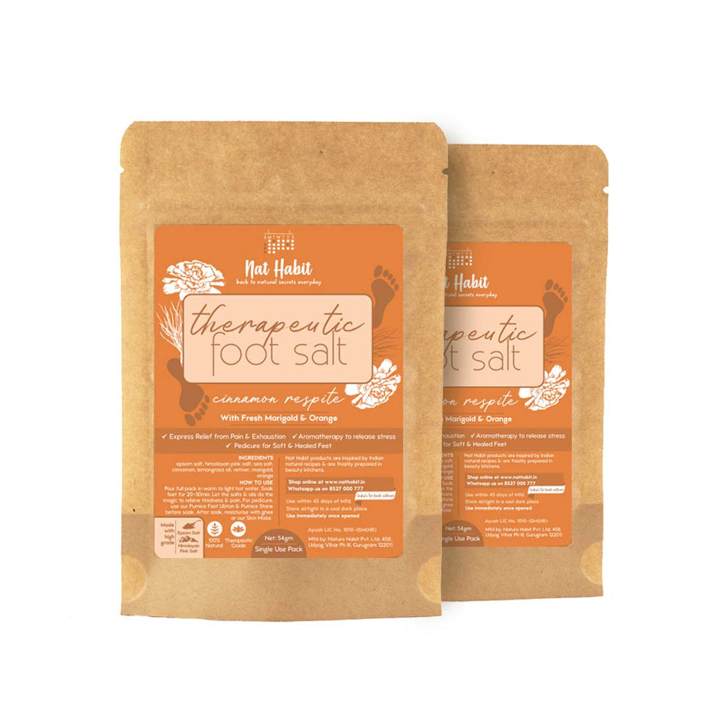 Cinnamon Therapeutic Foot Salt with Marigold & Orange, Foot Soak, Bath Salt, Pain Relief