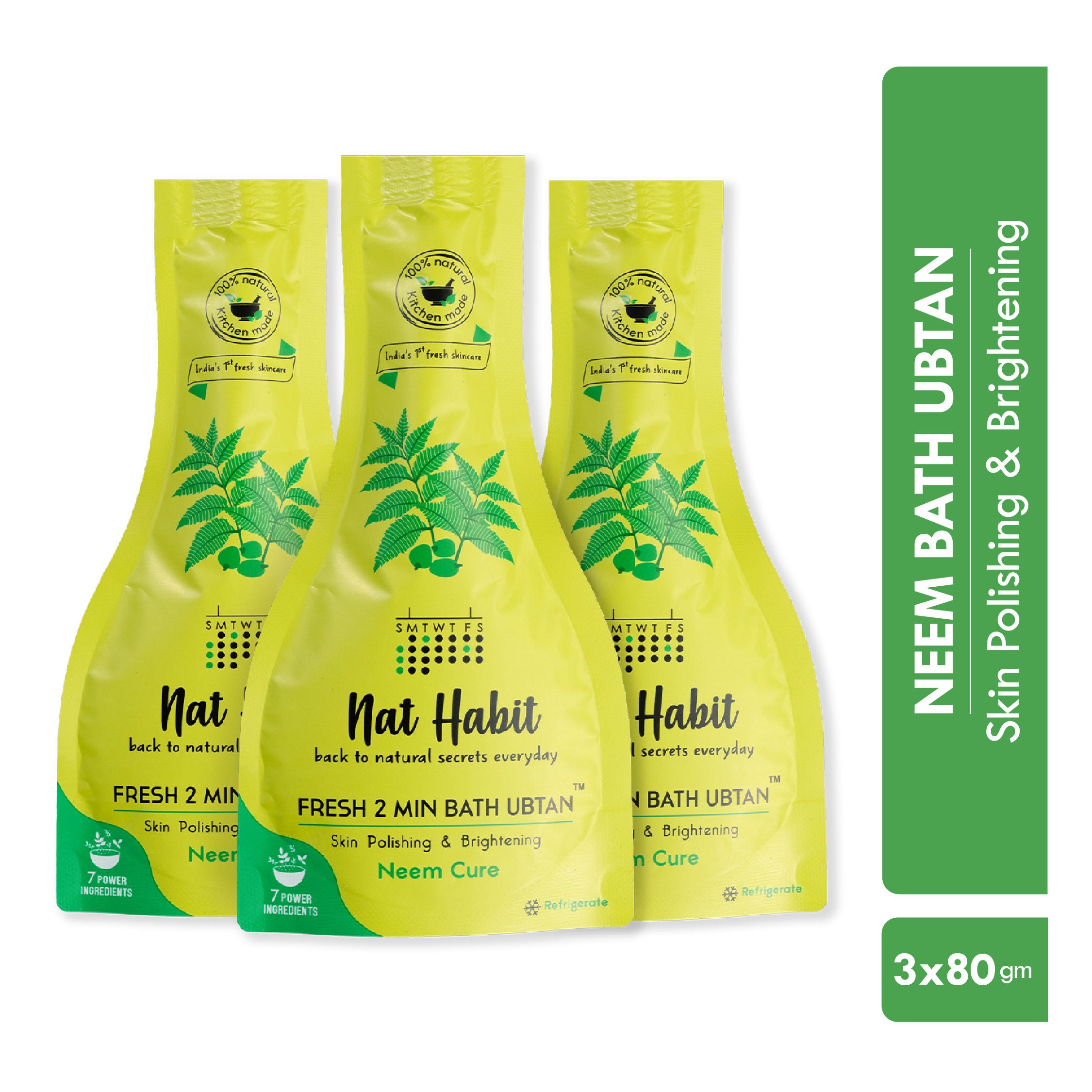 Fresh Bath Ubtan - Neem Cure 2 Minutes Body Ubtan with Neem, Pulses, Raw Milk and Curd