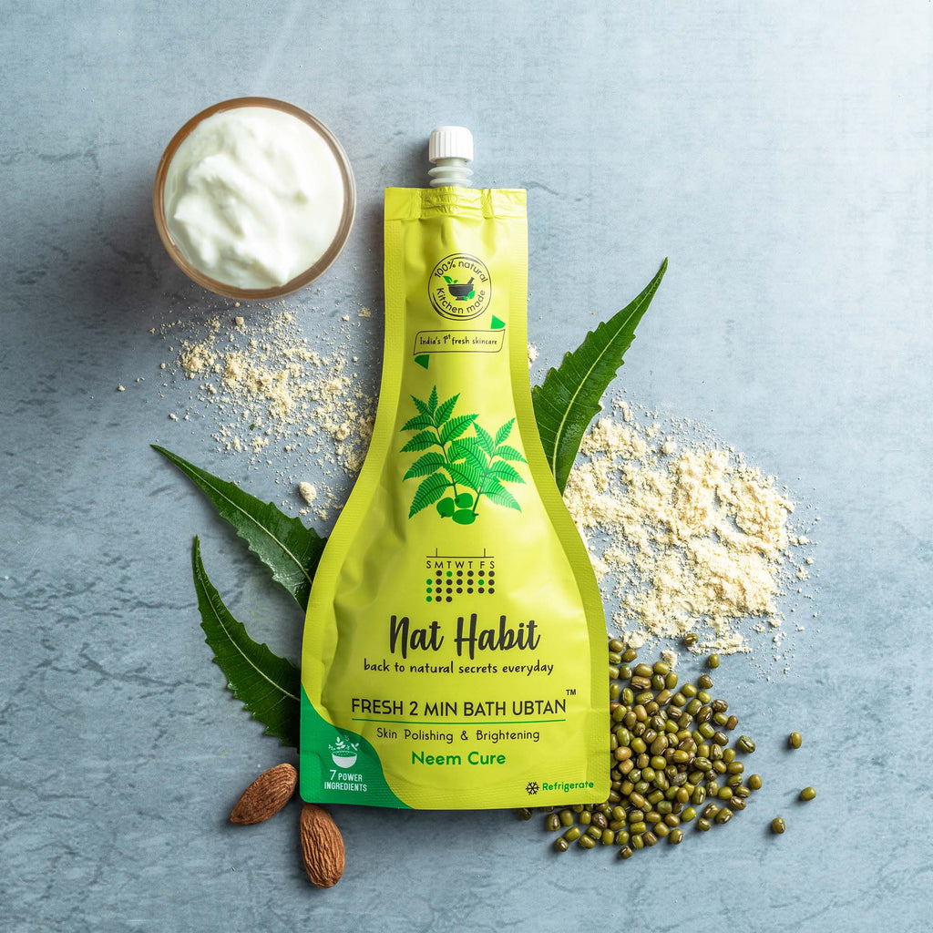 Fresh Bath Ubtan - Neem Cure 2 Minutes Body Ubtan with Neem, Pulses, Raw Milk and Curd