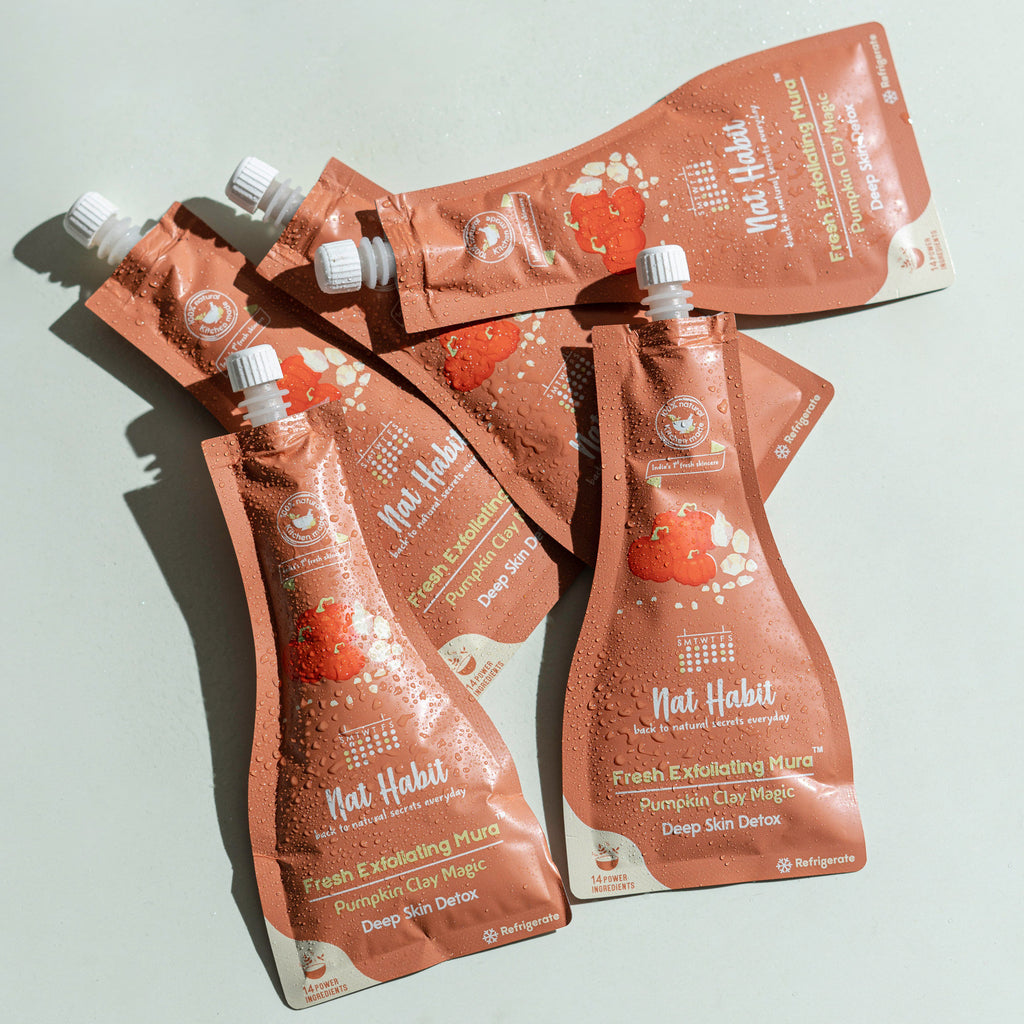 Pumpkin Clay Exfoliating Mura, Face Scrub for Deep Skin Detox with Natural Salicylic Acid
