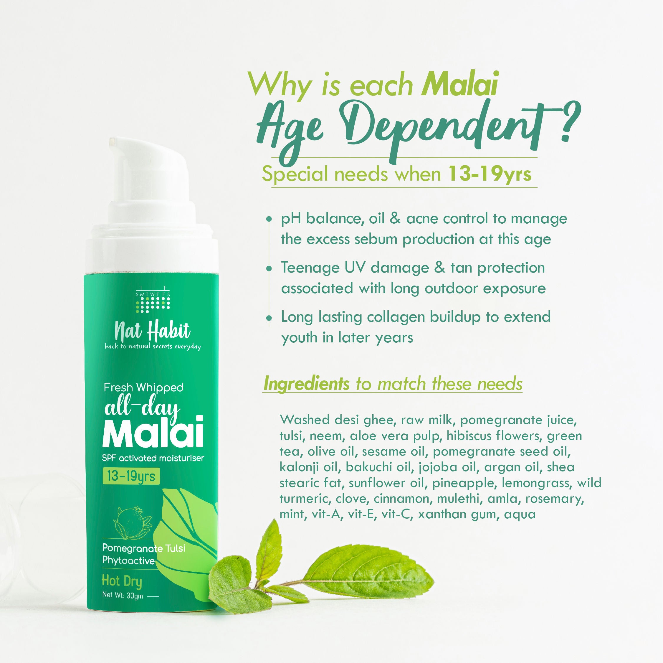 Pomegranate Tulsi Light Moisturizer, Non Sticky Face Moisturizer For Hot & Dry Weather