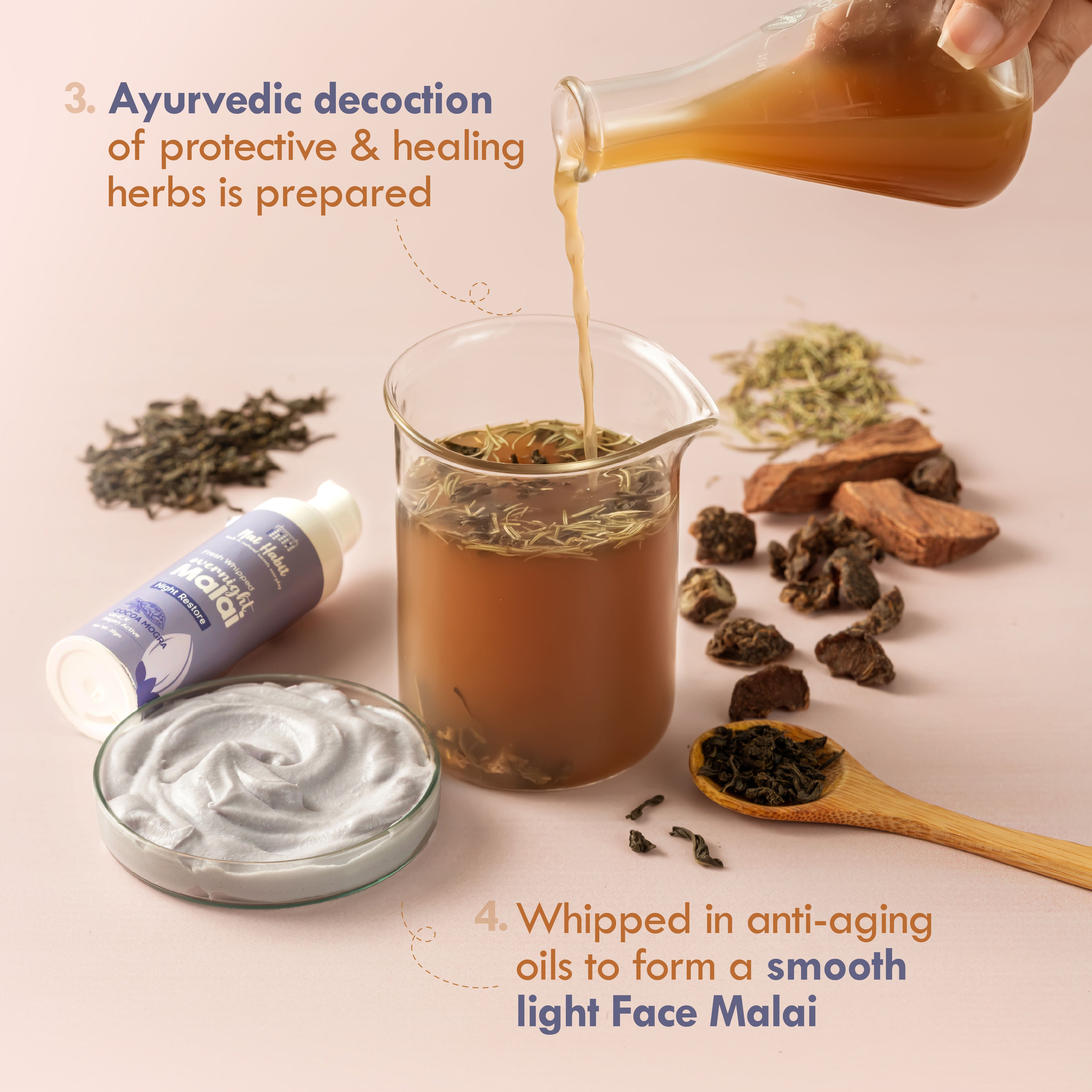 Cocoa Mogra Night Restore Face Cream, Light Face Moisturizer For Glowing Skin