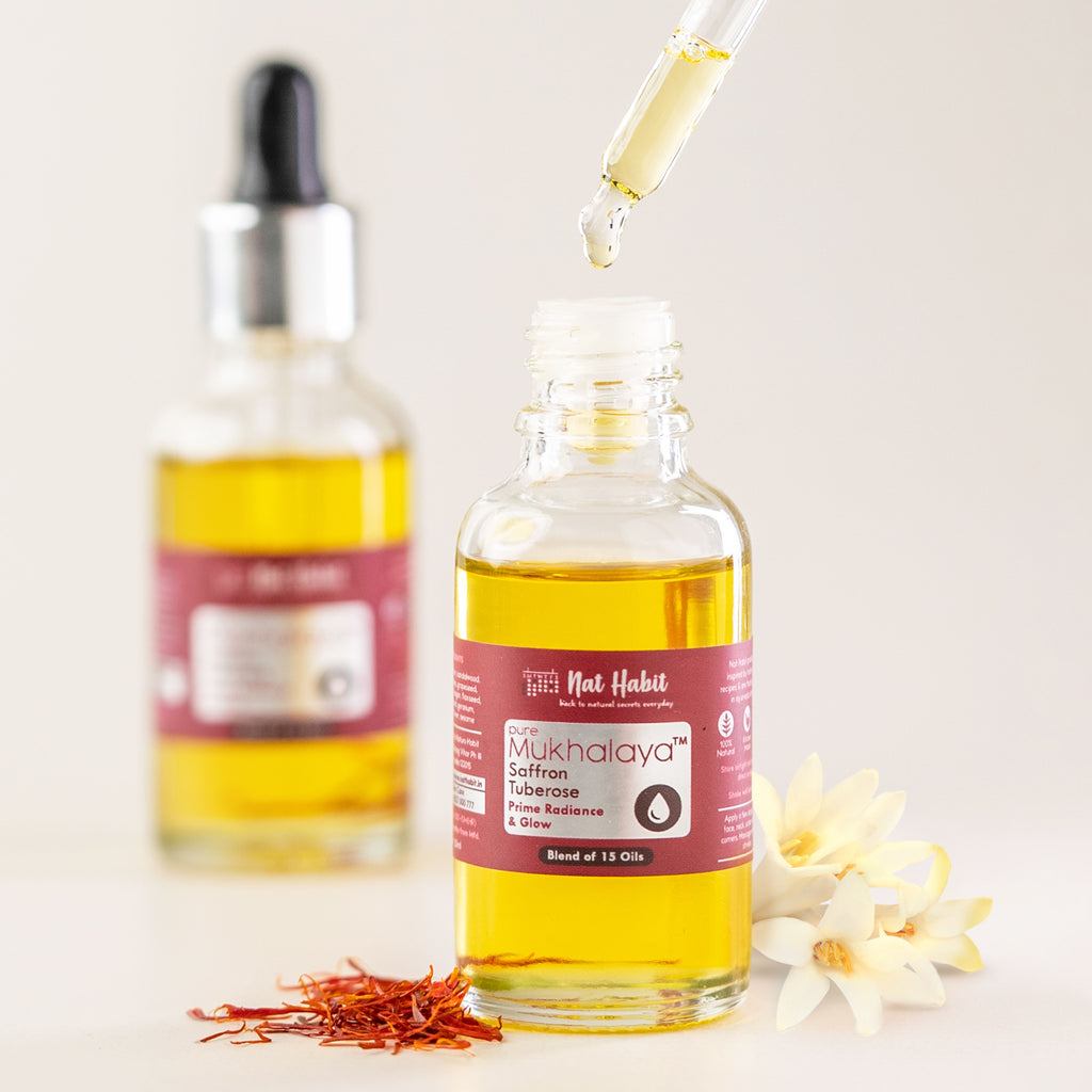 Pure Mukhalaya Saffron Tuberose Facial Oil & Floral Jal Rose Water Toner