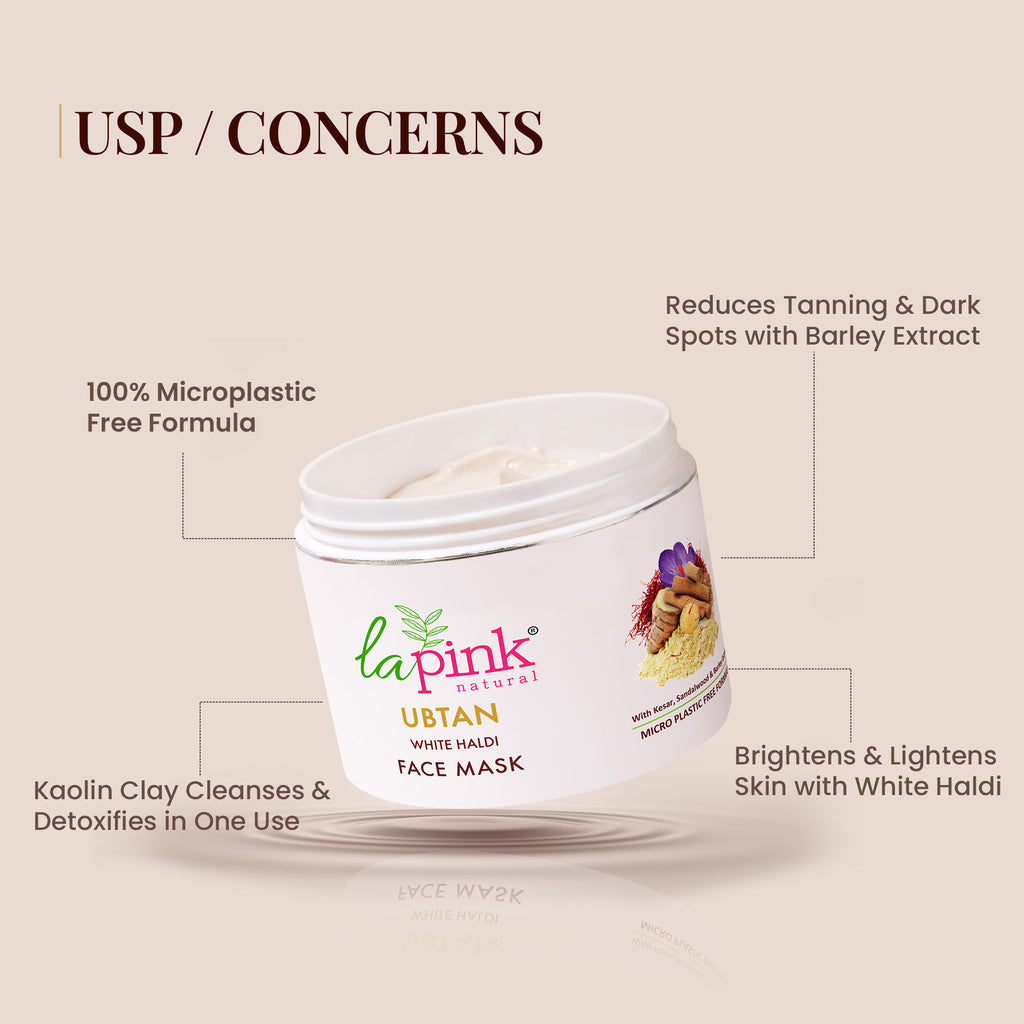 Ubtan Face Mask Pack With Saffron For Fresh & Glowing Skin, Removes Tan & Blemish