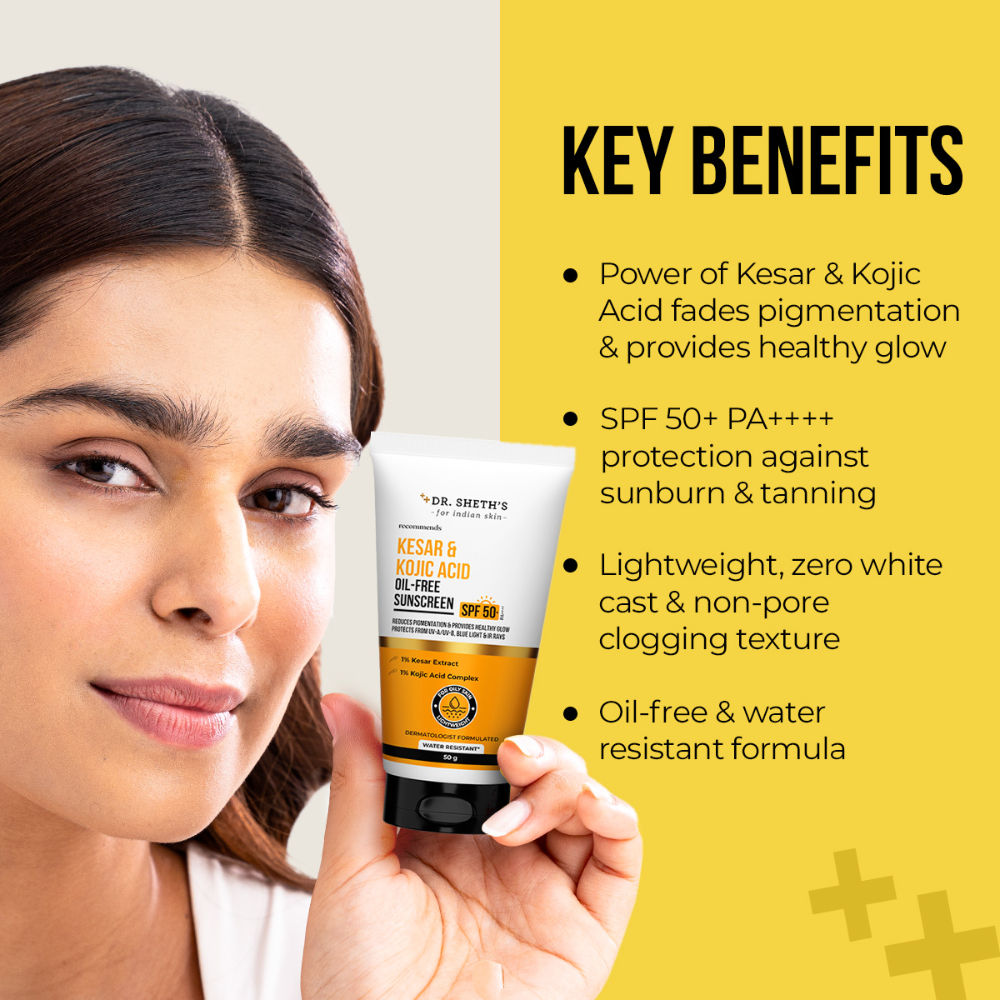 Kesar & Kojic Oil-Free Sunscreen SPF 50+ PA++++ In-Vivo Tested For Pigmentation
