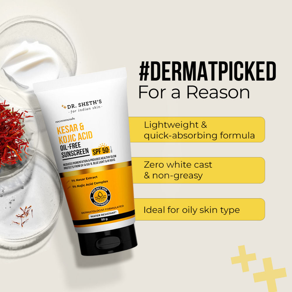Kesar & Kojic Oil-Free Sunscreen SPF 50+ PA++++ In-Vivo Tested For Pigmentation
