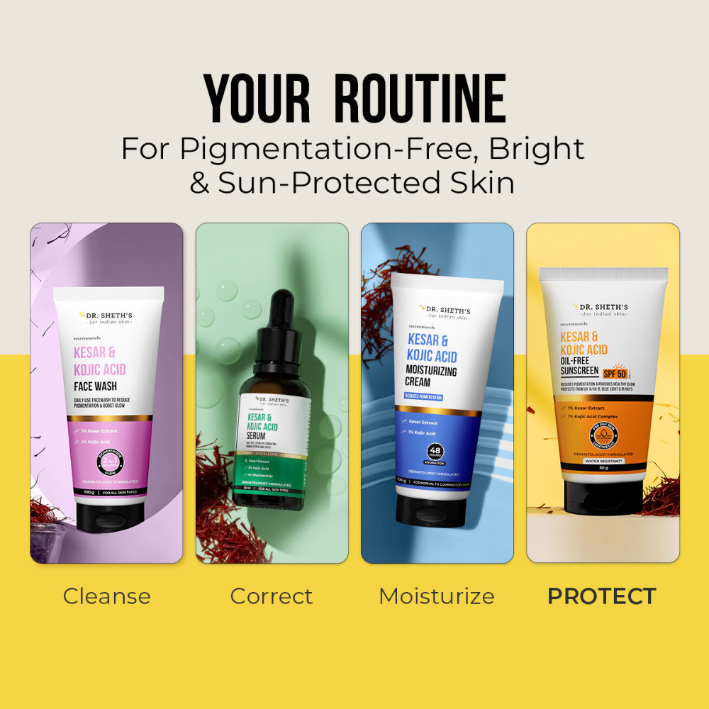 Kesar & Kojic Oil-Free Sunscreen SPF 50+ PA++++ In-Vivo Tested For Pigmentation