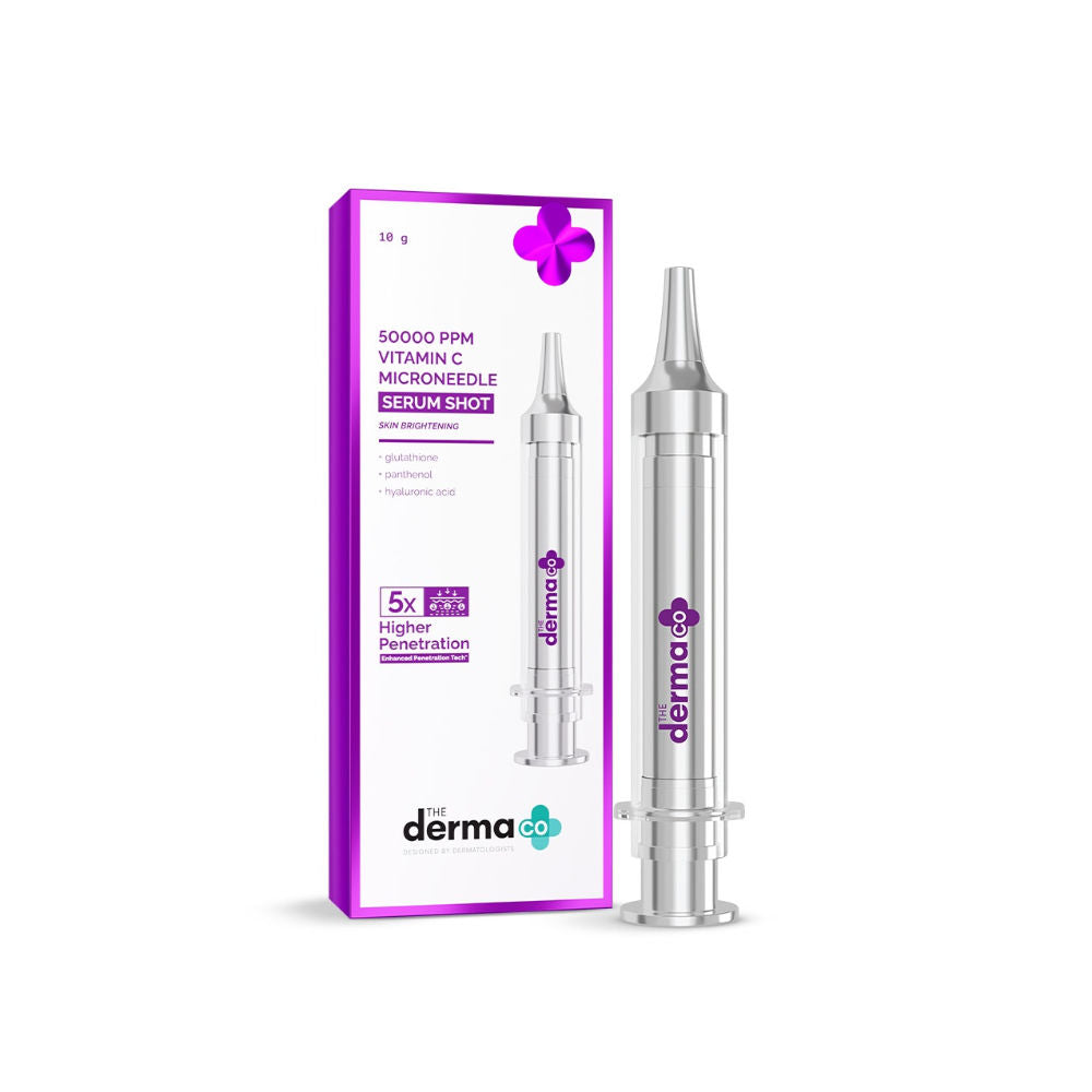 50000 PPM Vitamin C Microneedle Face Serum Shot for Radiant, Glowing Skin All Types