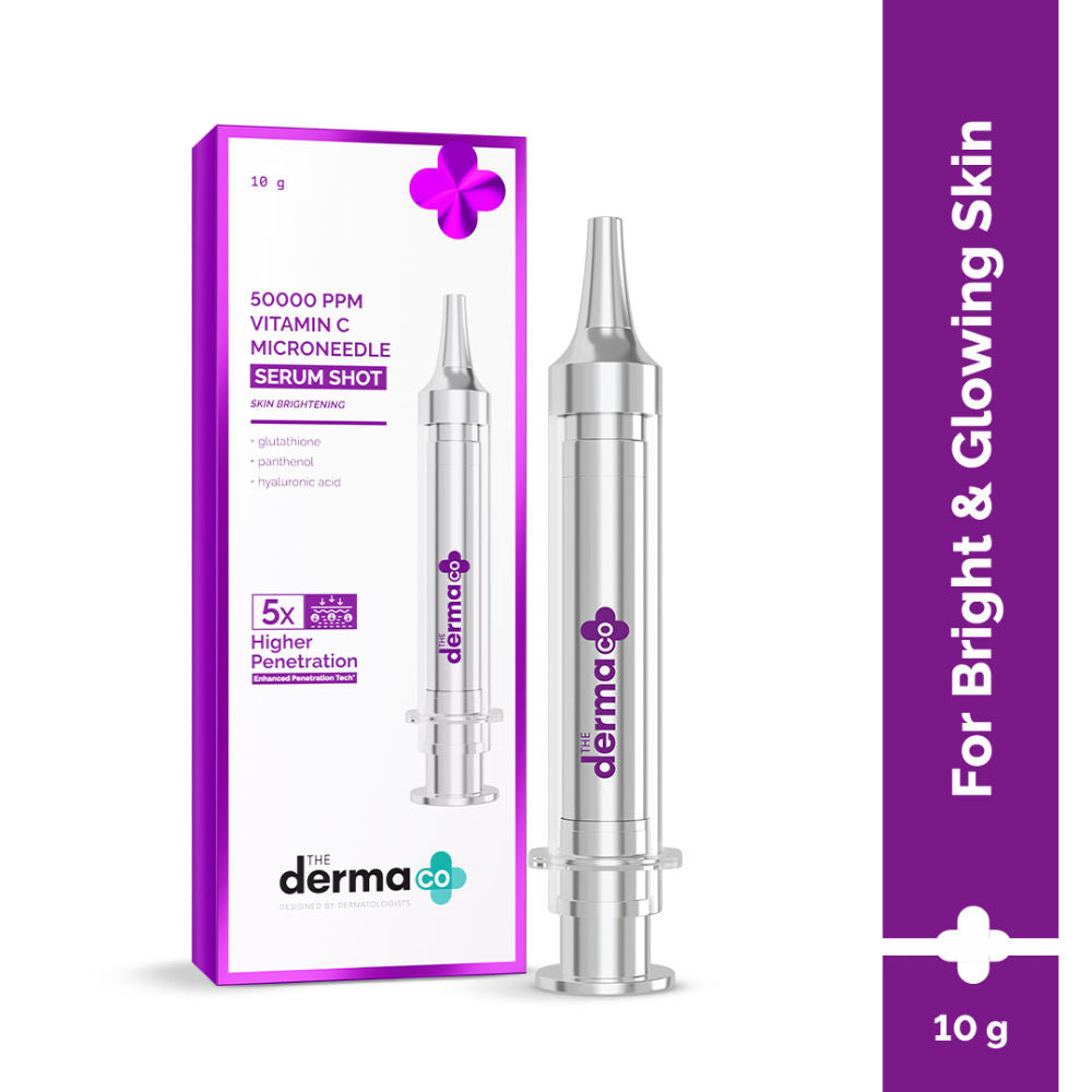 50000 PPM Vitamin C Microneedle Face Serum Shot for Radiant, Glowing Skin All Types
