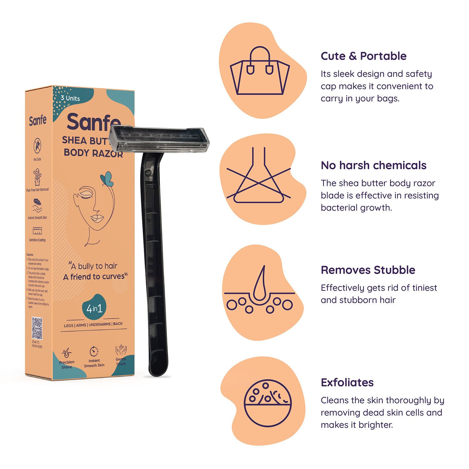 Shea Butter Body Razor 4 in 1 for Women