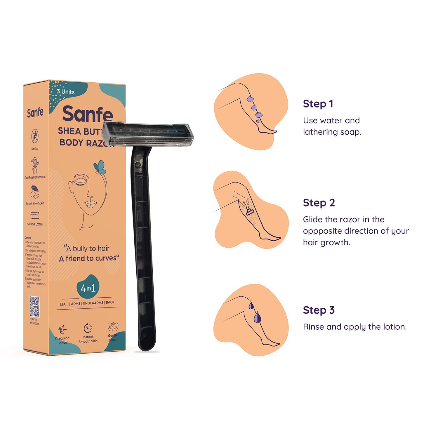 Shea Butter Body Razor 4 in 1 for Women
