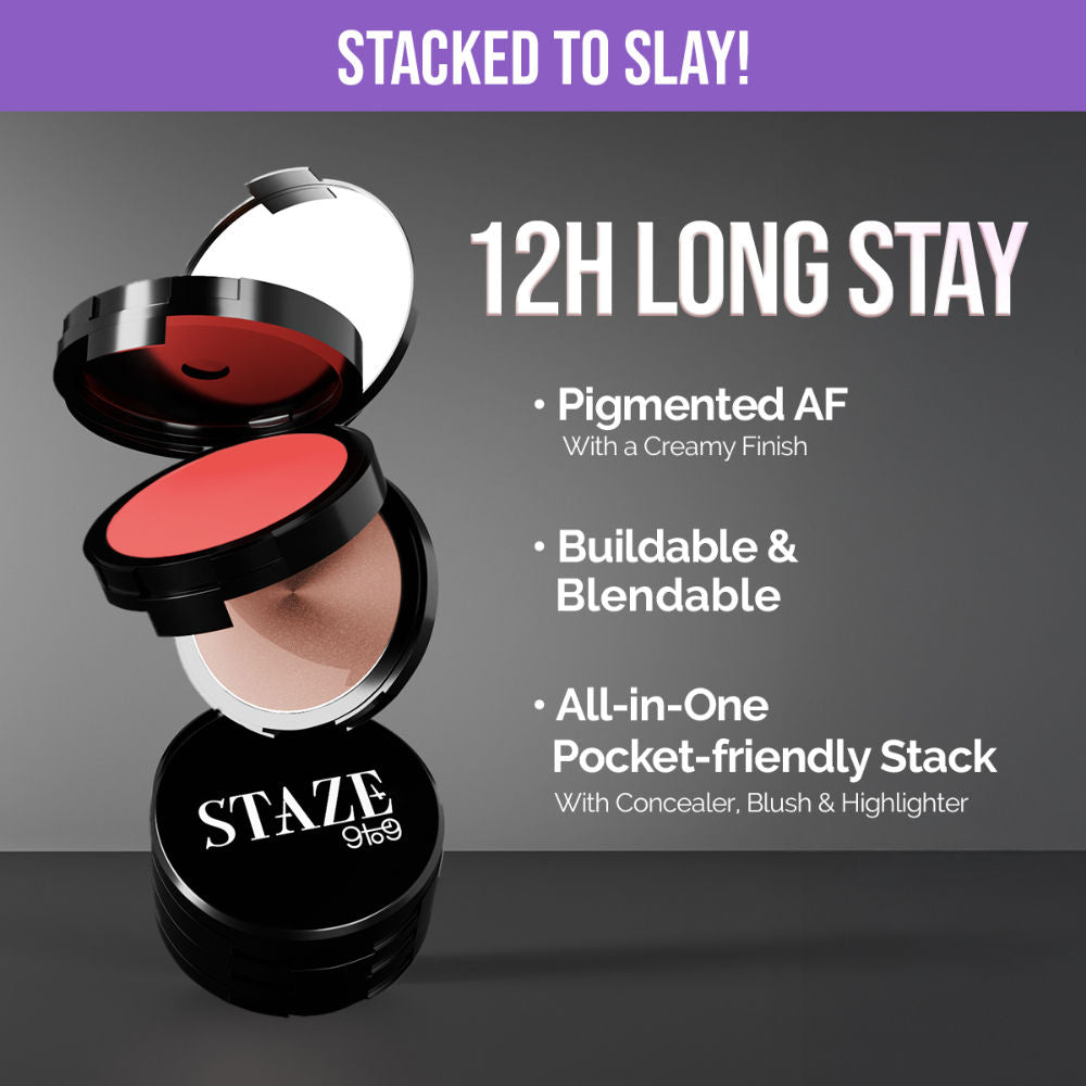 9To9 Triple Treat Stacked Face Palette - 01 Main Character